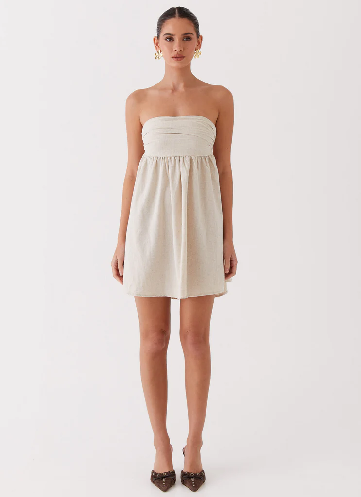 Vestito Mini in Lino Night Changes - Avena
