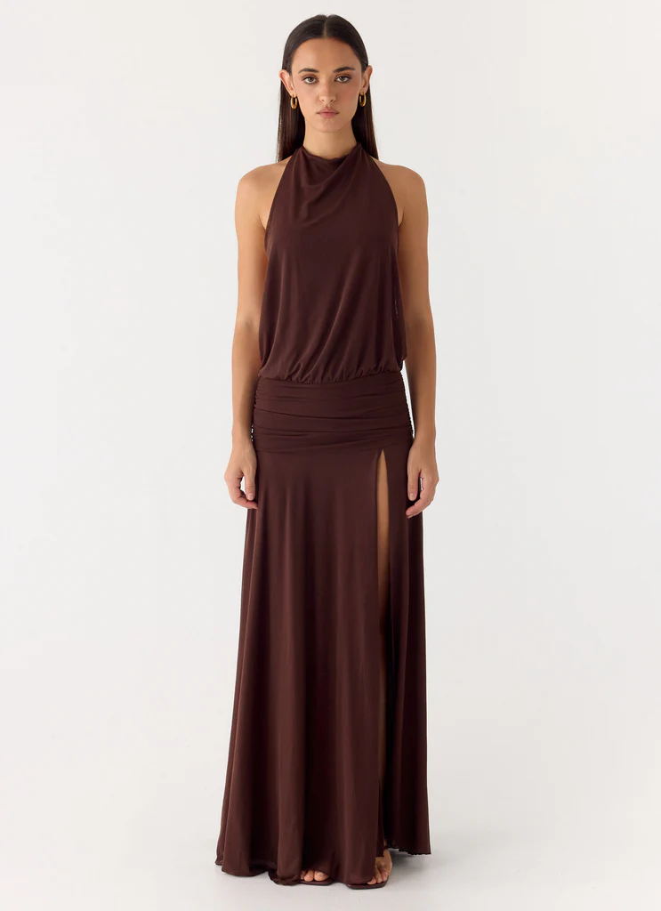 Abito Maxi All This Aura - Cioccolato