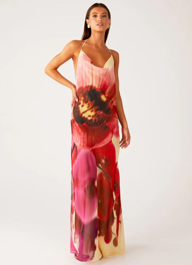 Vestito Maxi Cowl Morning Crush - Fioritura Gialla