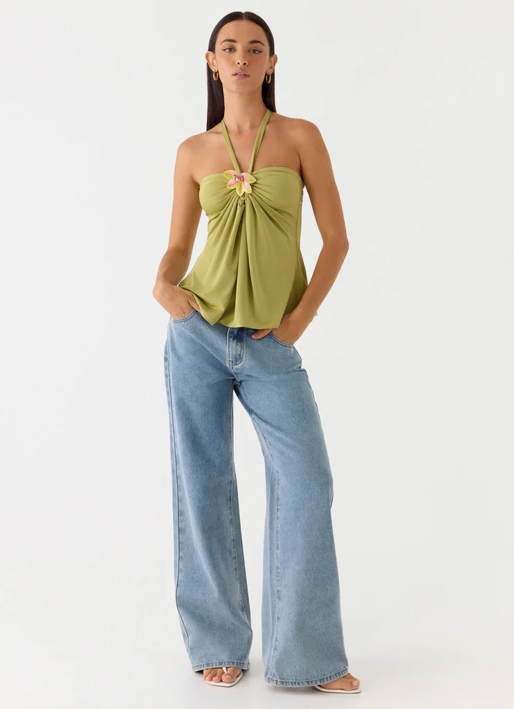 Jeans in Denim Aesha a Vita Bassa - Denim Chiaro
