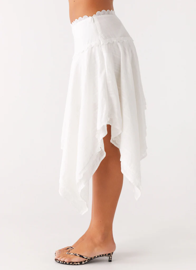 Skirt Midi Clearwater Mist - Bianco