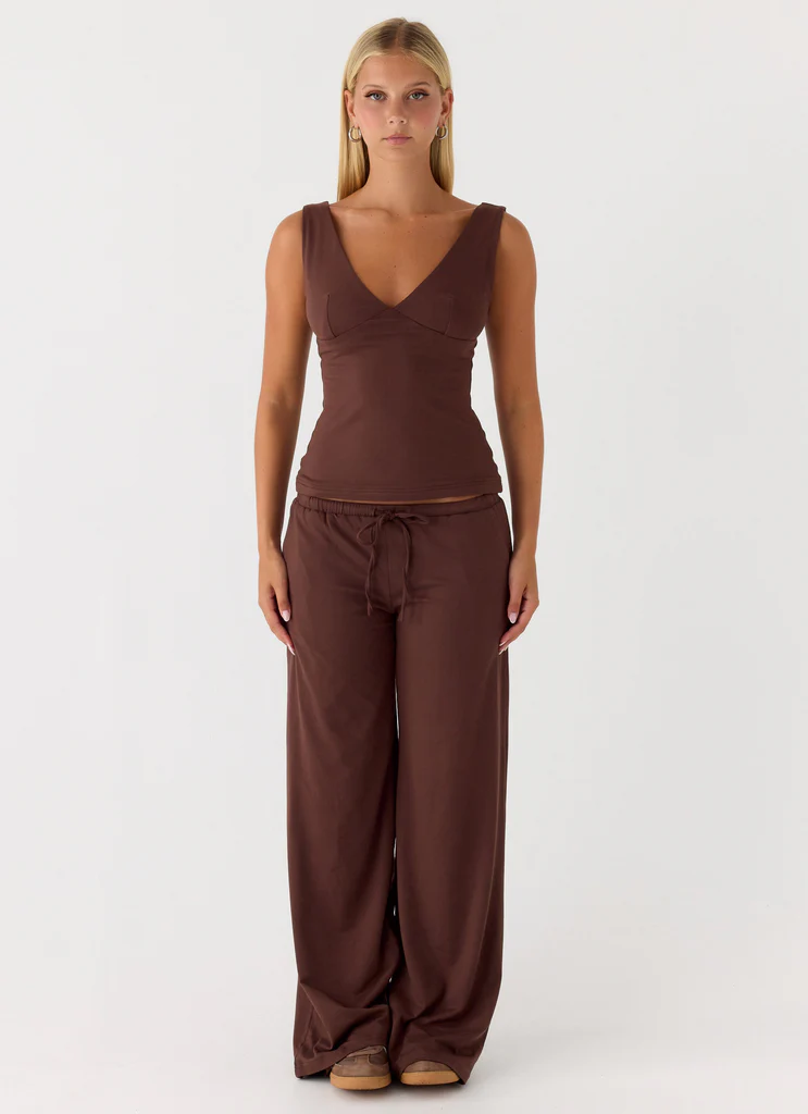 Pantaloni in Jersey Elasticizzato Difficili da Domare - Cioccolato