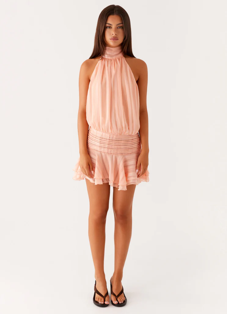 Vestito Mini in Chiffon Willow - Arancione