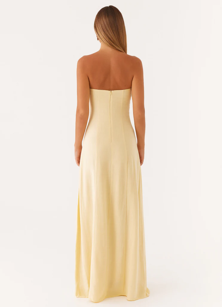 Abito Maxi in Lino Tayla - Giallo