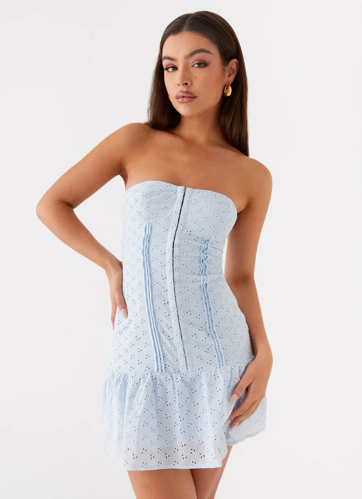 Bloomsbury Bustier Mini Vestito – Blu Bloomsbury Bustier Mini Vestito - Blu