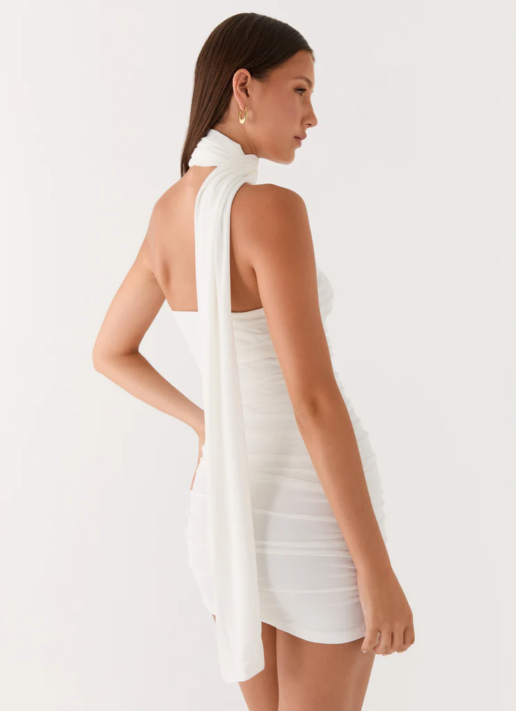 Breaking News Micro Mini Dress - Bianco