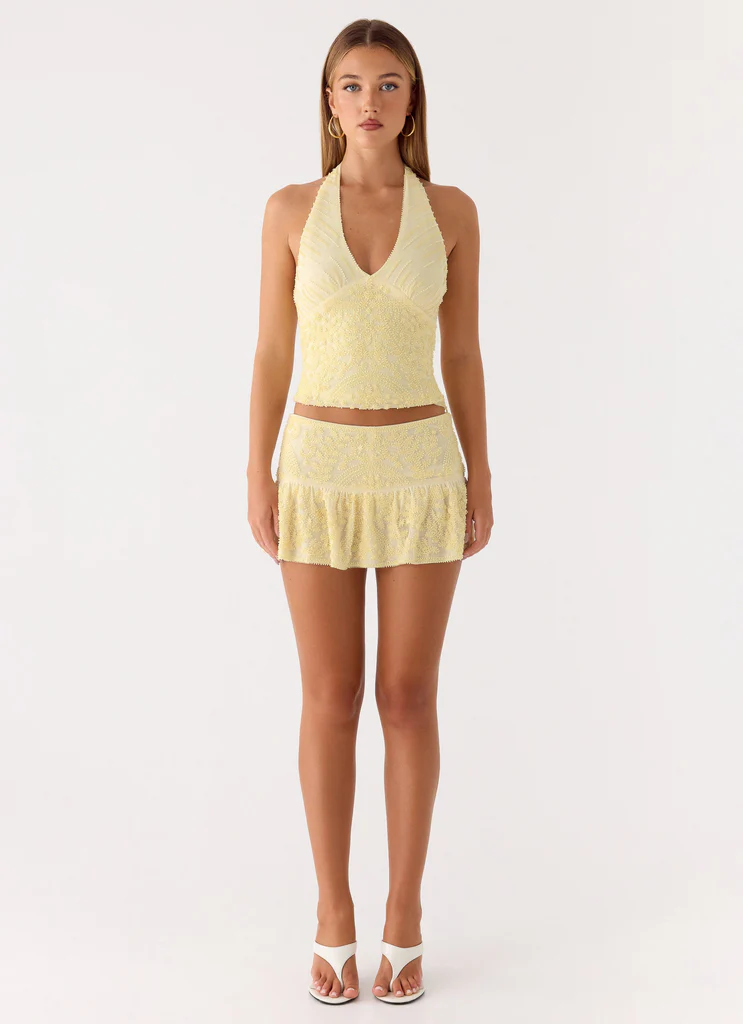 Top con Perline Mimi - Giallo