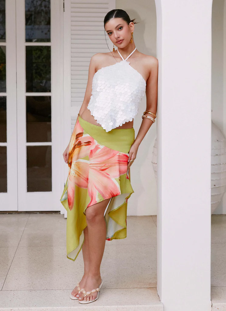 Top con Spalline Tijana con Perline - Avorio