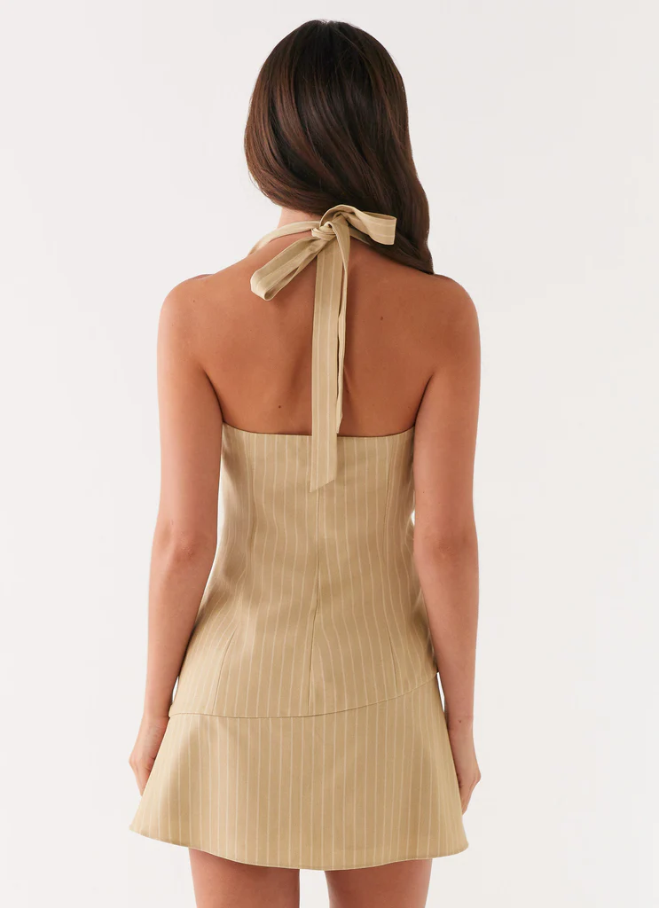 Vestito Mini Erica - A Strisce Beige