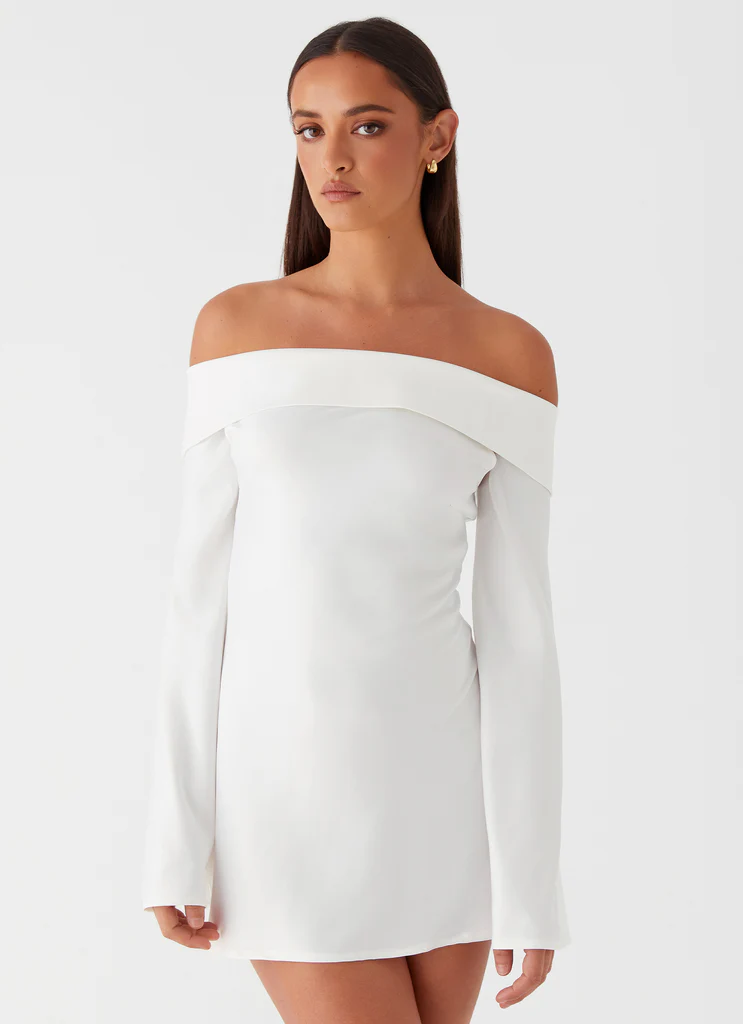 Vestito Mini a Maniche Lunghe Lumina – Bianco Vestito Mini a Maniche Lunghe Lumina - Bianco