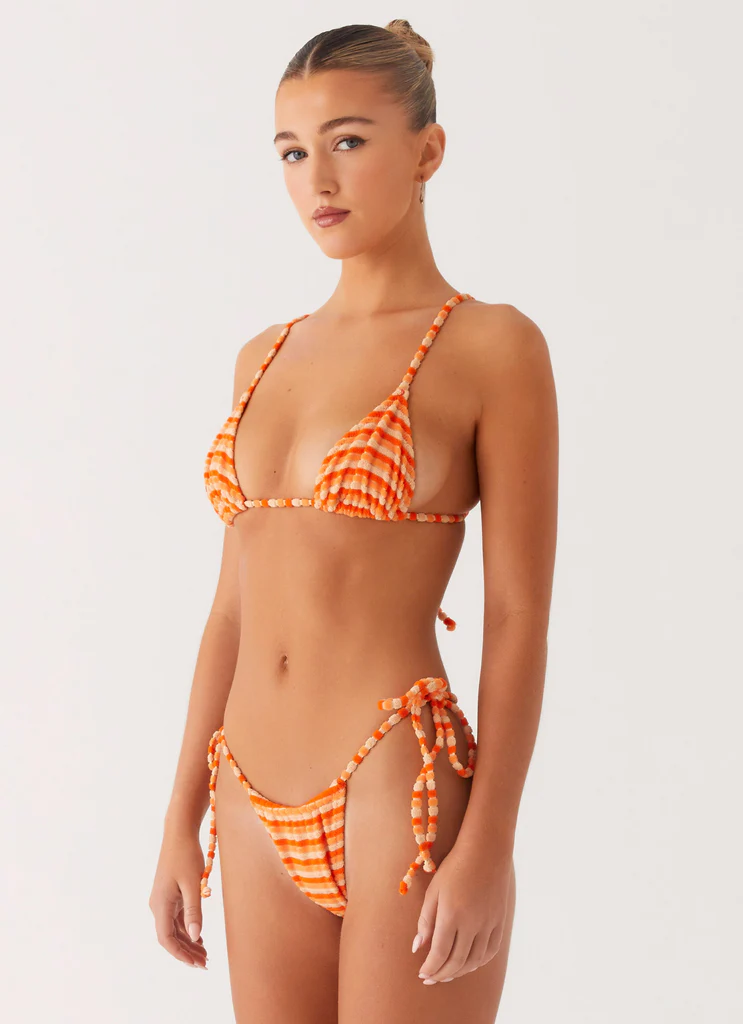 Top per Bikini Calista - Strisce Arancioni