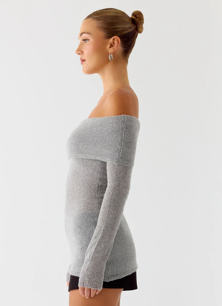 Top in Maglina Romeo Bardot - Grigio