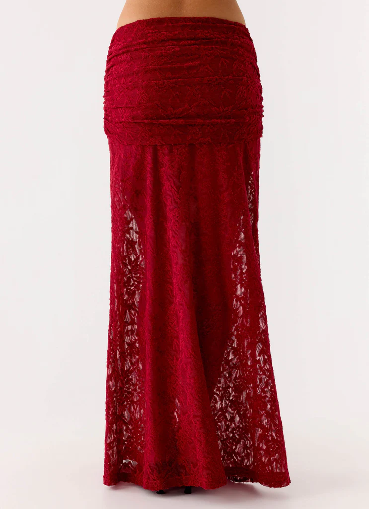Farruko - Minigonna Maxi in Tessuto Jacquard - Ciliegia Scuro