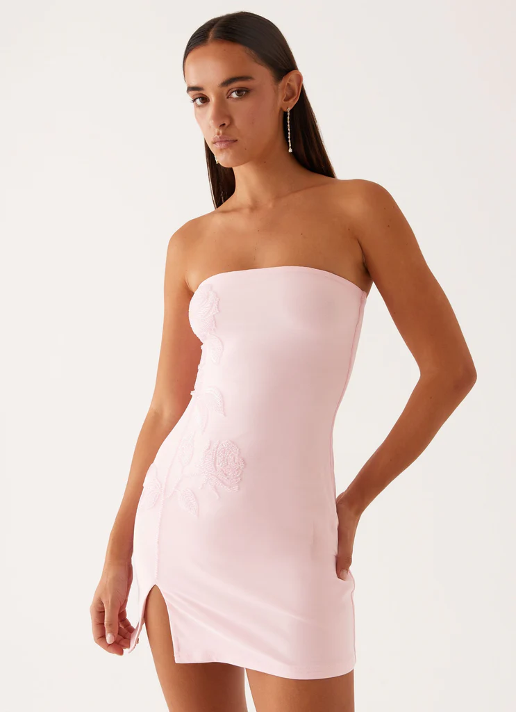 Enora Abito Mini con Perline - Baby Pink