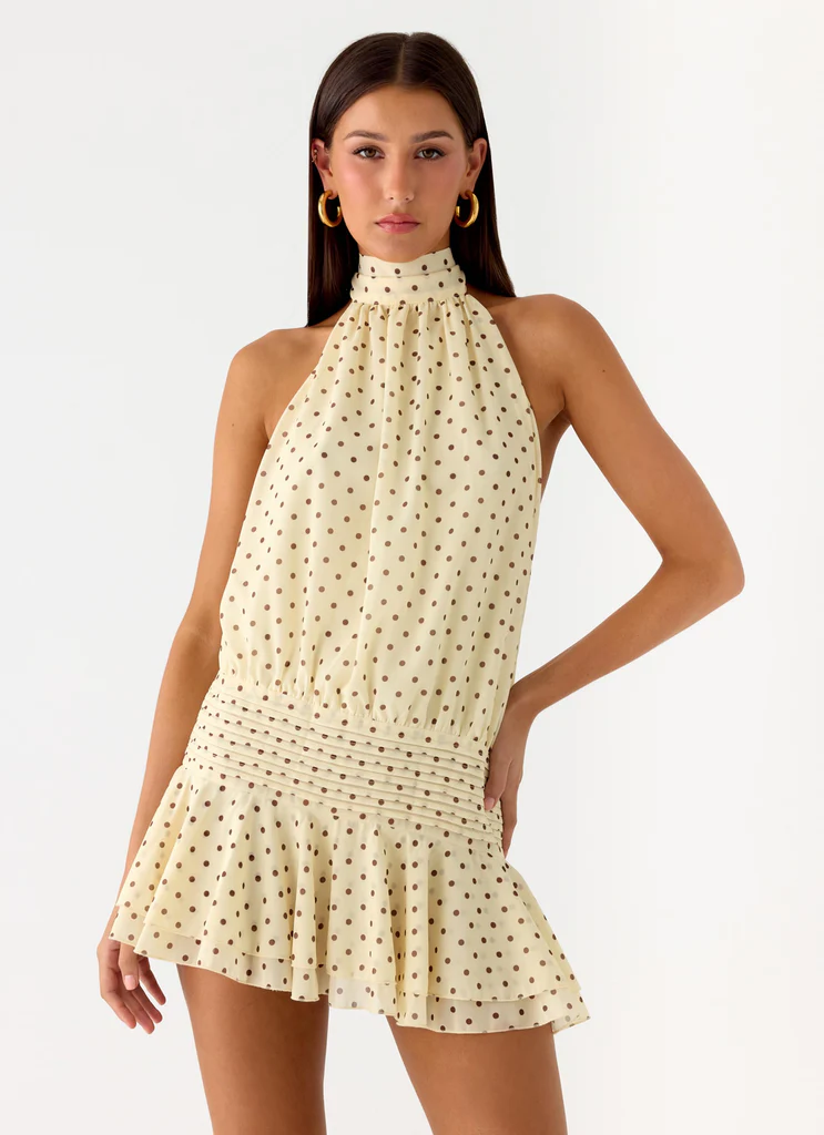 Vestito Mini in Chiffon Willow - Fiori Gialli