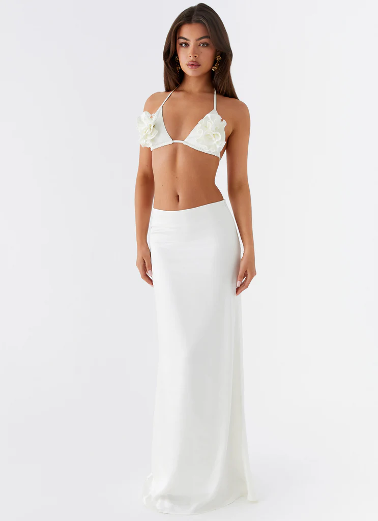 Morgan Low Rise Maxi Skirt - Avorio