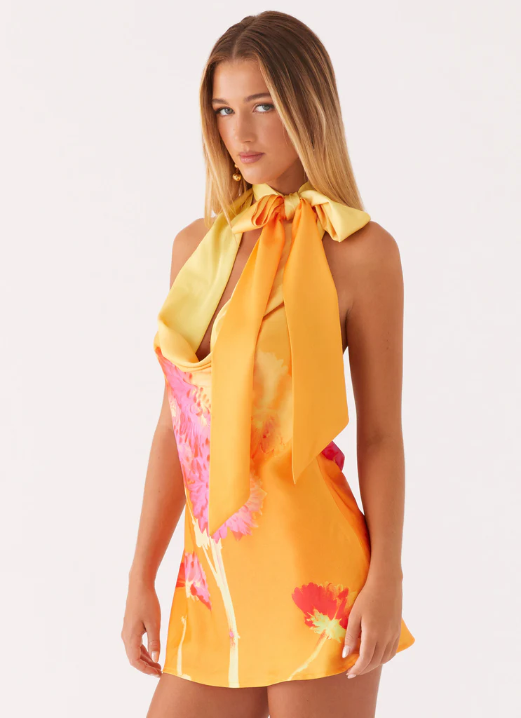 Abito Heidi Mini - Fiori Arancione