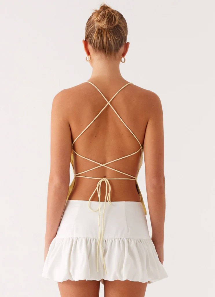 Top in pizzo Kamilla – Giallo Top in pizzo Kamilla - Giallo