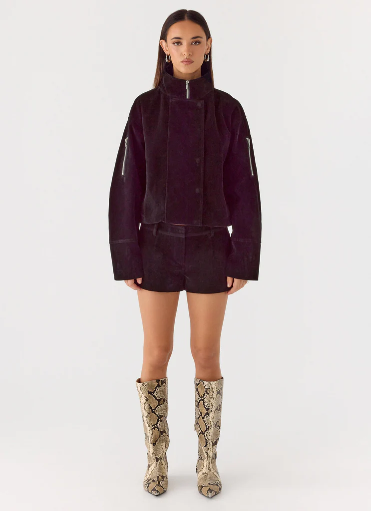 Shorts in Sueda Jeremy Faux - Nero