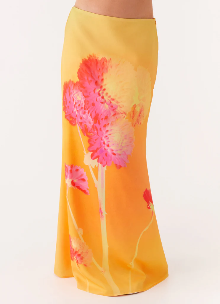 Marrakesh Maxi Skirt - Fiori Arancione