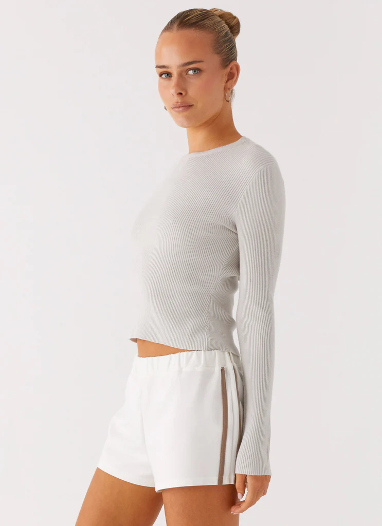 Top Carissa con Schiena Aperta - Grigio