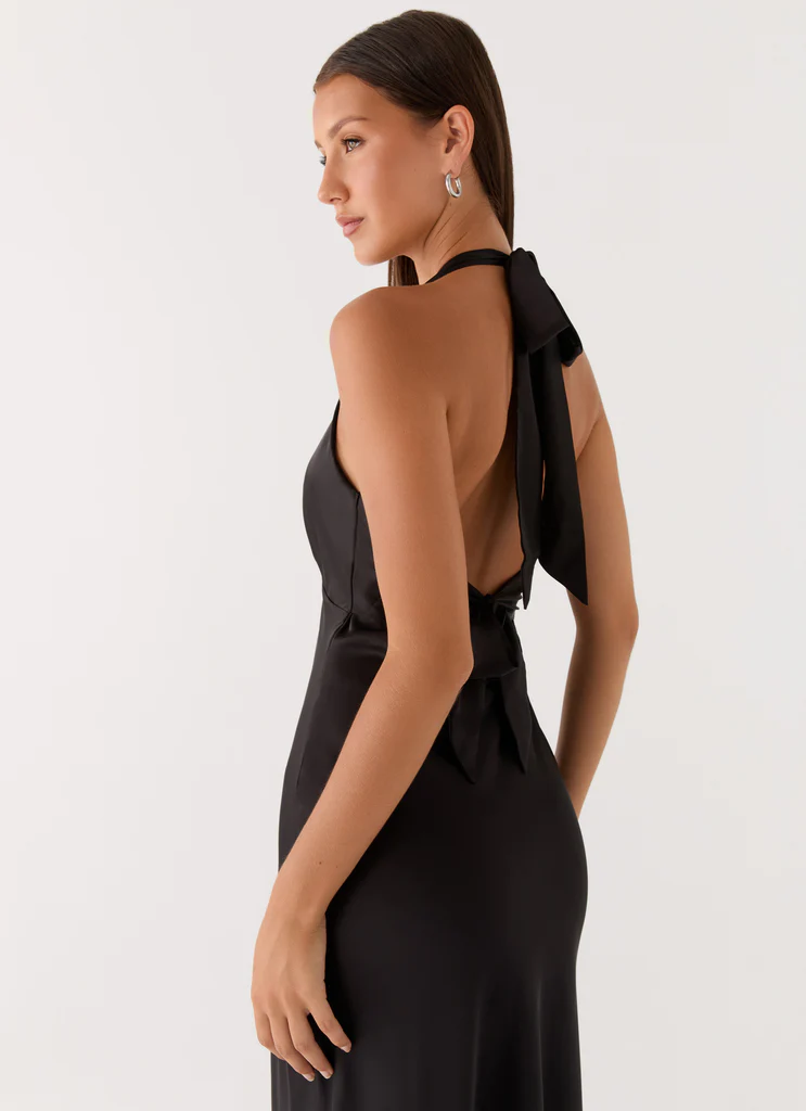Abito Maxi in Seta Pesante - Nero