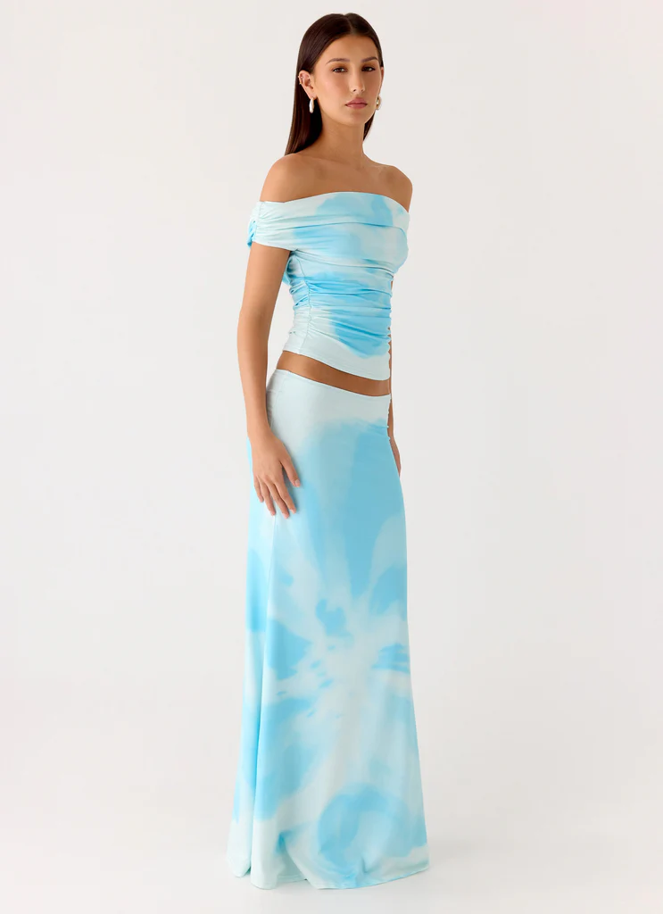 Maxi Skirt Moka - Blu Fiorito