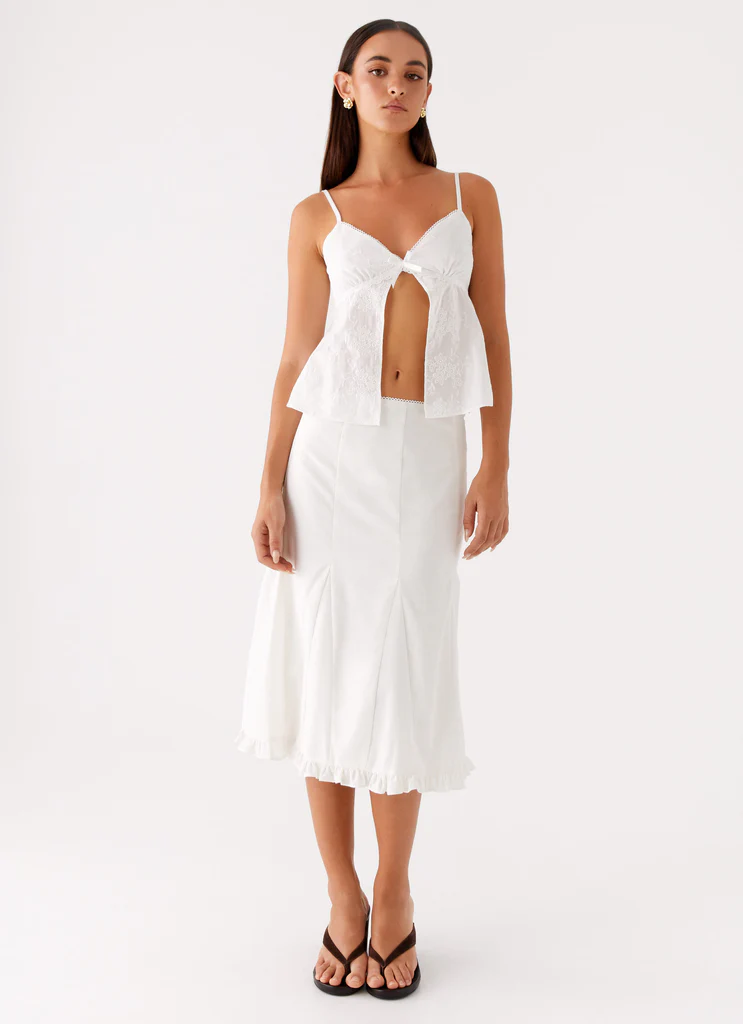 Alec Midi Skirt - Bianco