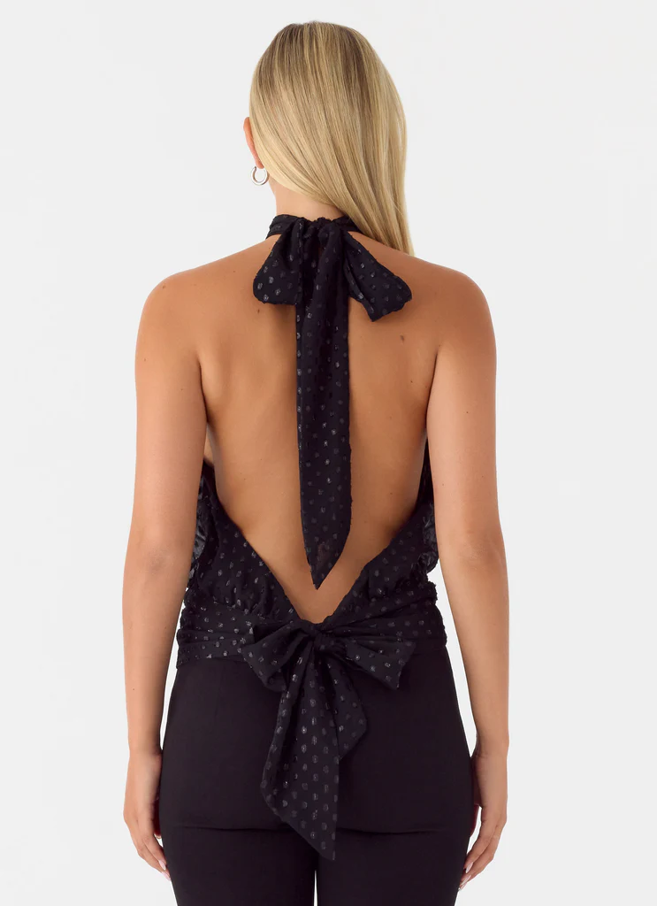 Top in chiffon di salice - Macchie nere
