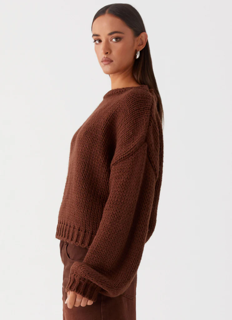 Costella Maglione A Maglia - Marrone