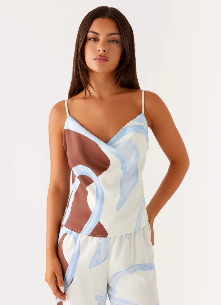 Top a collo Kaia - Stampa Bloom Wave