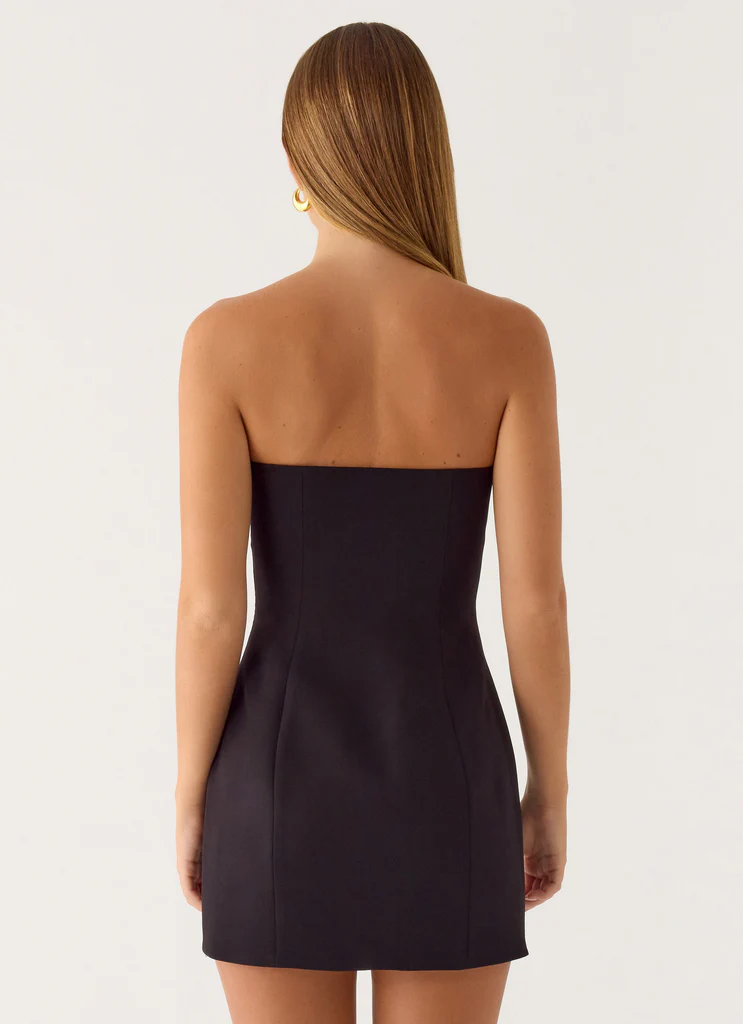 Vestito Mini Senza Spalline del Guidatore - Nero