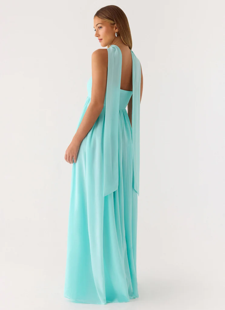 Abito Maxi con Sciarpa Celestino - Azzurro