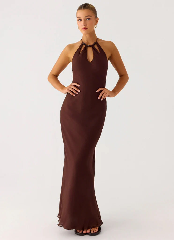 Abito Maxi a Spalline Harlyn - Cioccolato