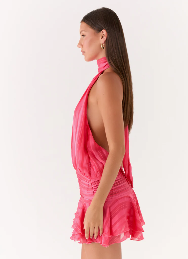 Vestito Mini in Chiffon Willow - Fucsia