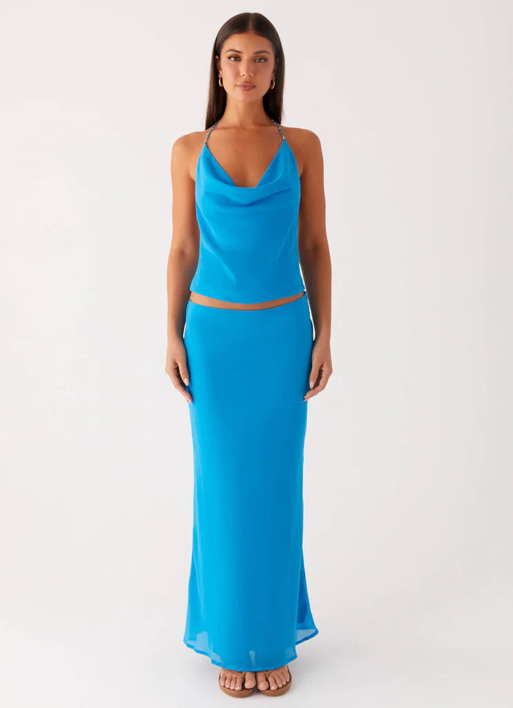 Another Life - Minigonna in chiffon Turquoise