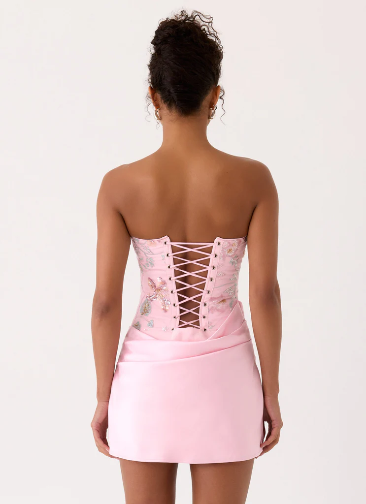 Vestito Mini con Perline Angelique - Rosa Everbloom