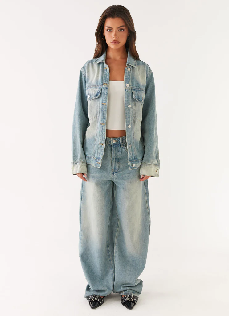 Giacca in Denim Maxwell – Blu Lavato Giacca in Denim Maxwell - Blu Lavato