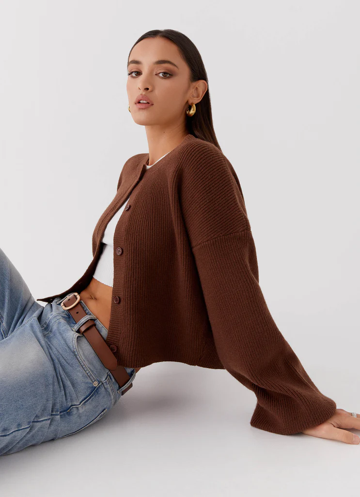 Cardigan Daphne in Maglia - Cioccolato