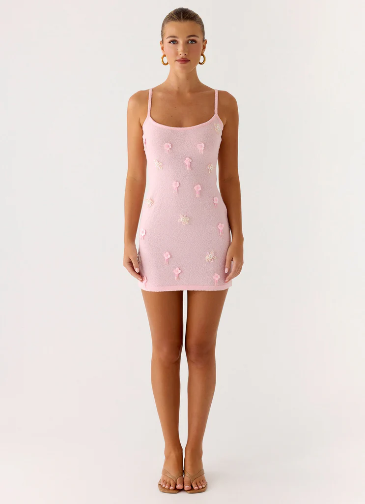 Roa Abbigliamento Mini Vestito in Maglia - Rosa
