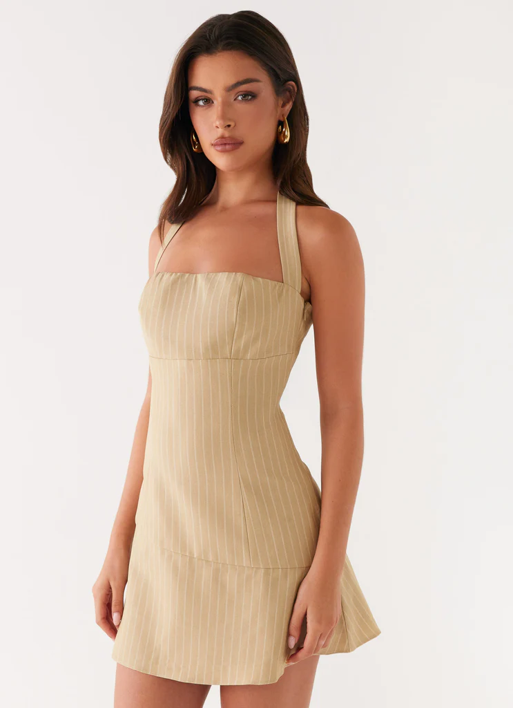 Vestito Mini Erica - A Strisce Beige