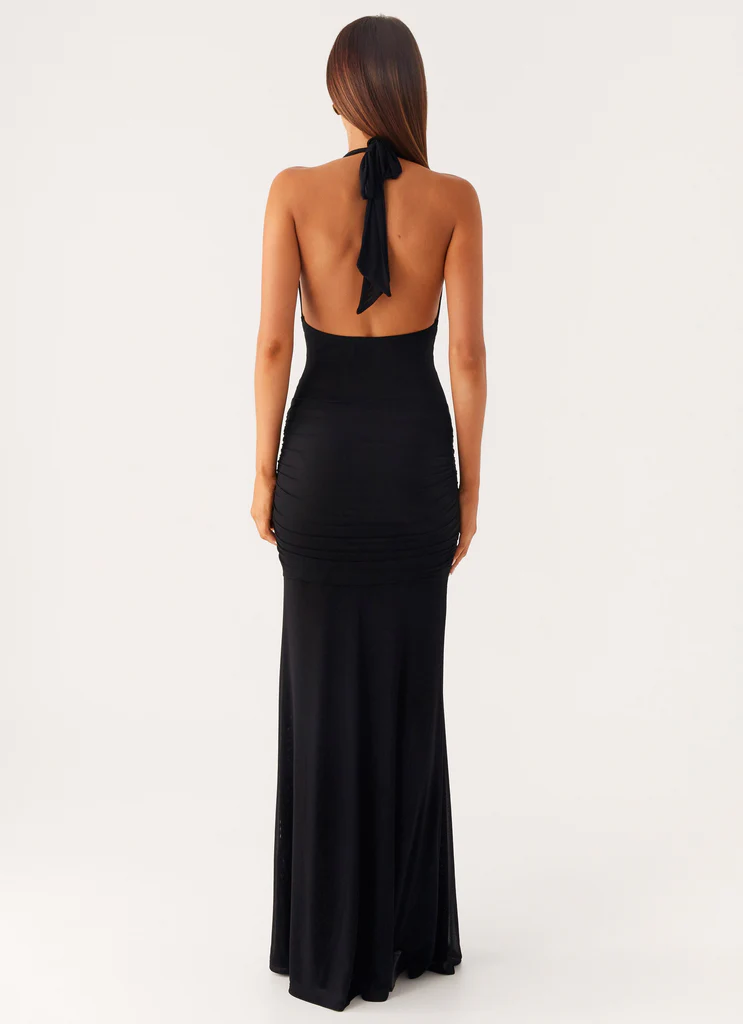 Miyah Halter Hardware Maxi Dress - Nero