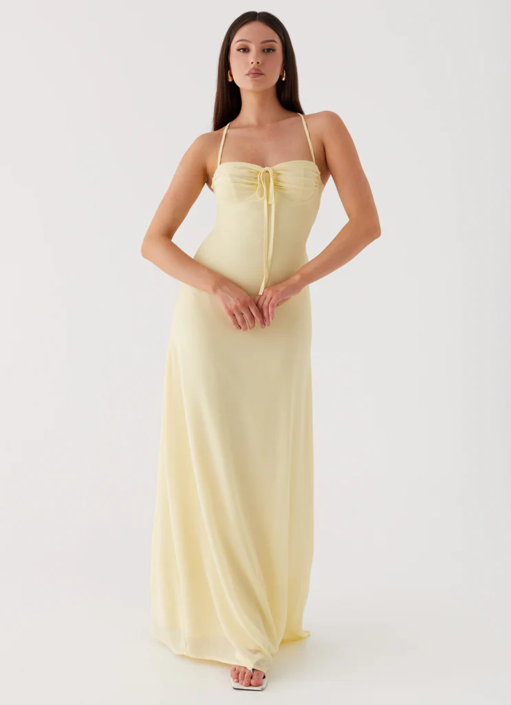 Aveline Bustier Maxi Dress – Giallo Aveline Bustier Maxi Dress - Giallo