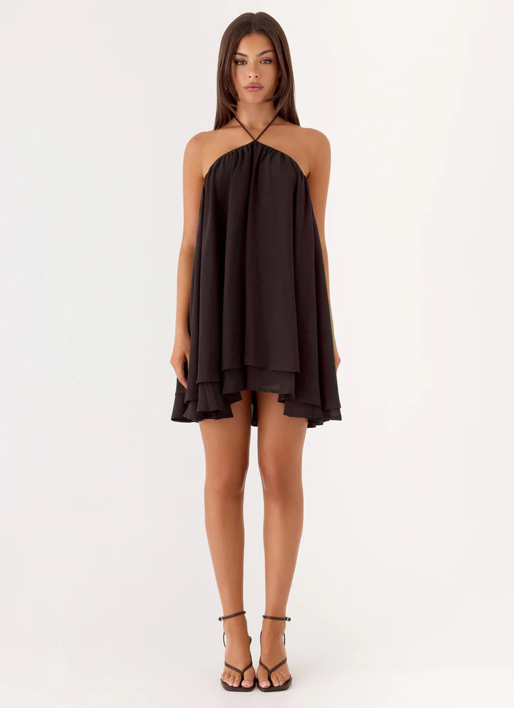 Alicelle Halter Mini Dress - Cioccolato