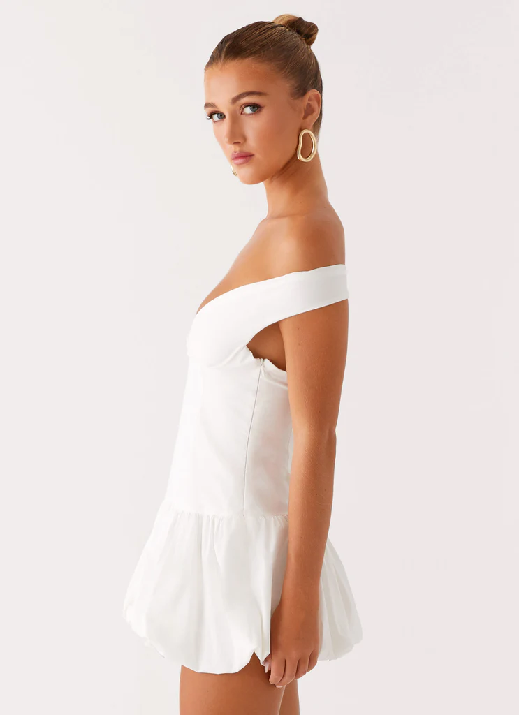 Vestito Mini Senza Spalline Endless Romance - Bianco
