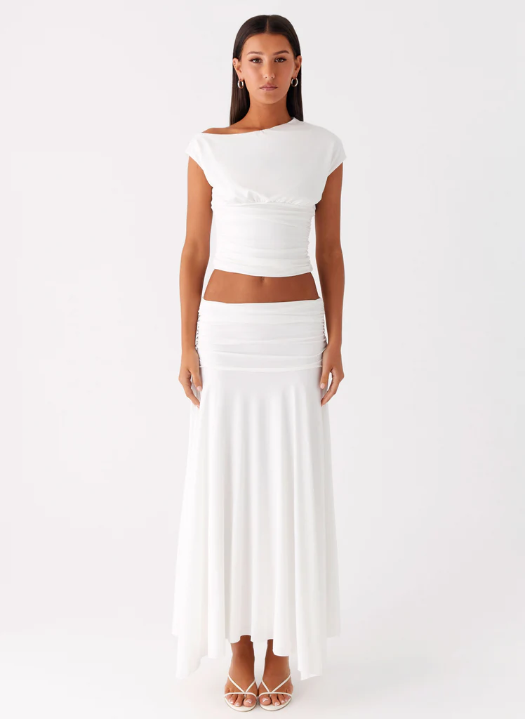 Skirt Maxi Ruches Liana - Bianco