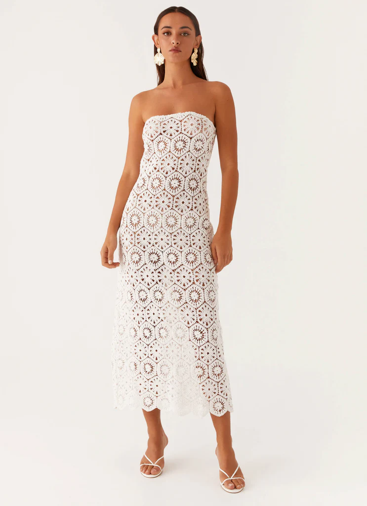 Kingsly Abito Maxi All’uncinetto – Bianco Kingsly Abito Maxi All'uncinetto - Bianco