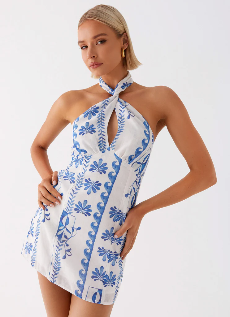 Vestito Mini in Lino Sabine - Onda Floreale