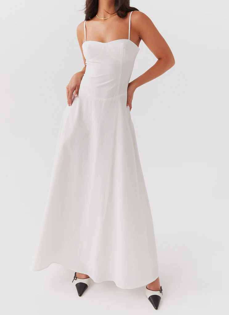 Abito Maxi in Lino Angelina - Bianco
