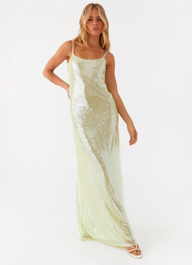 Abito Maxi con Paillettes Level Up - Mint